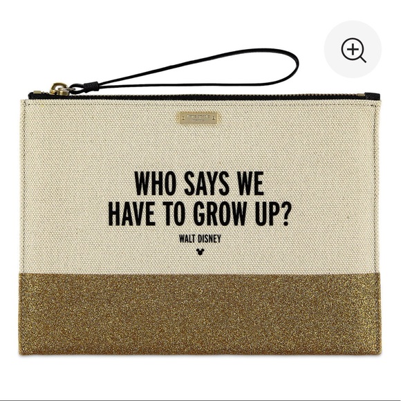 kate spade Handbags - NWT Disney Kate Spade clutch/wristlet “who says we have to grow up”